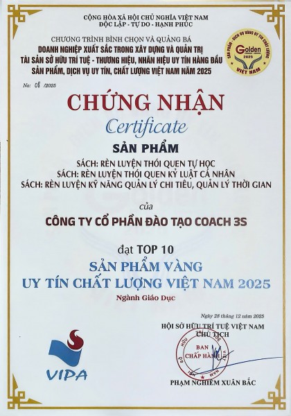 CHỨNG NHẬN SẢN PHẨM VÀNG UY TÍN CHẤT LƯỢNG  VIỆT NAM 2025