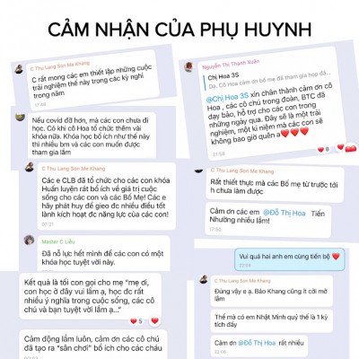 Cảm nhận của Phụ huynh