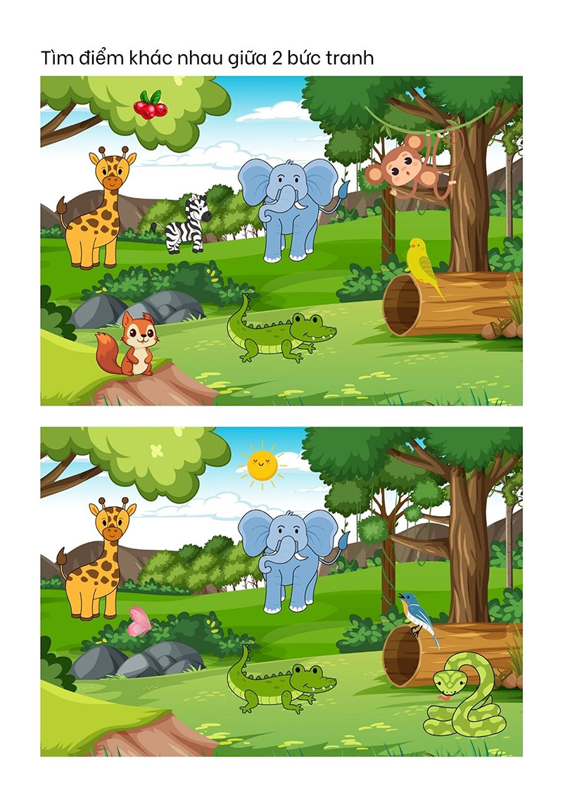 Tìm điểm khác nhau tăng khả năng quan sát Tìm điểm khác nhau tăng khả năng quan sát